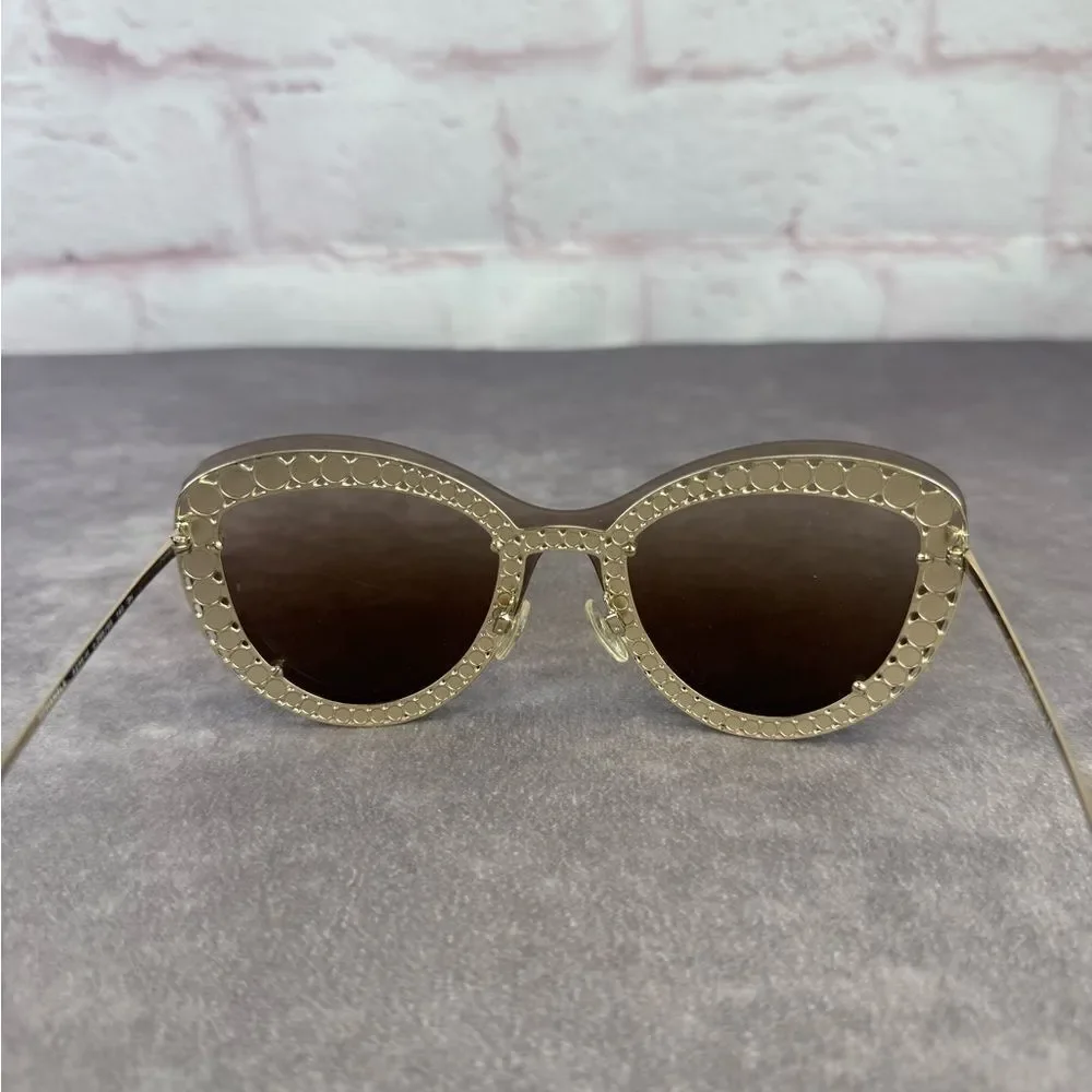 Chanel Acetate Metal Pearl Butterfly Sunglasses 4236-H Brown - Picture 10 of 16